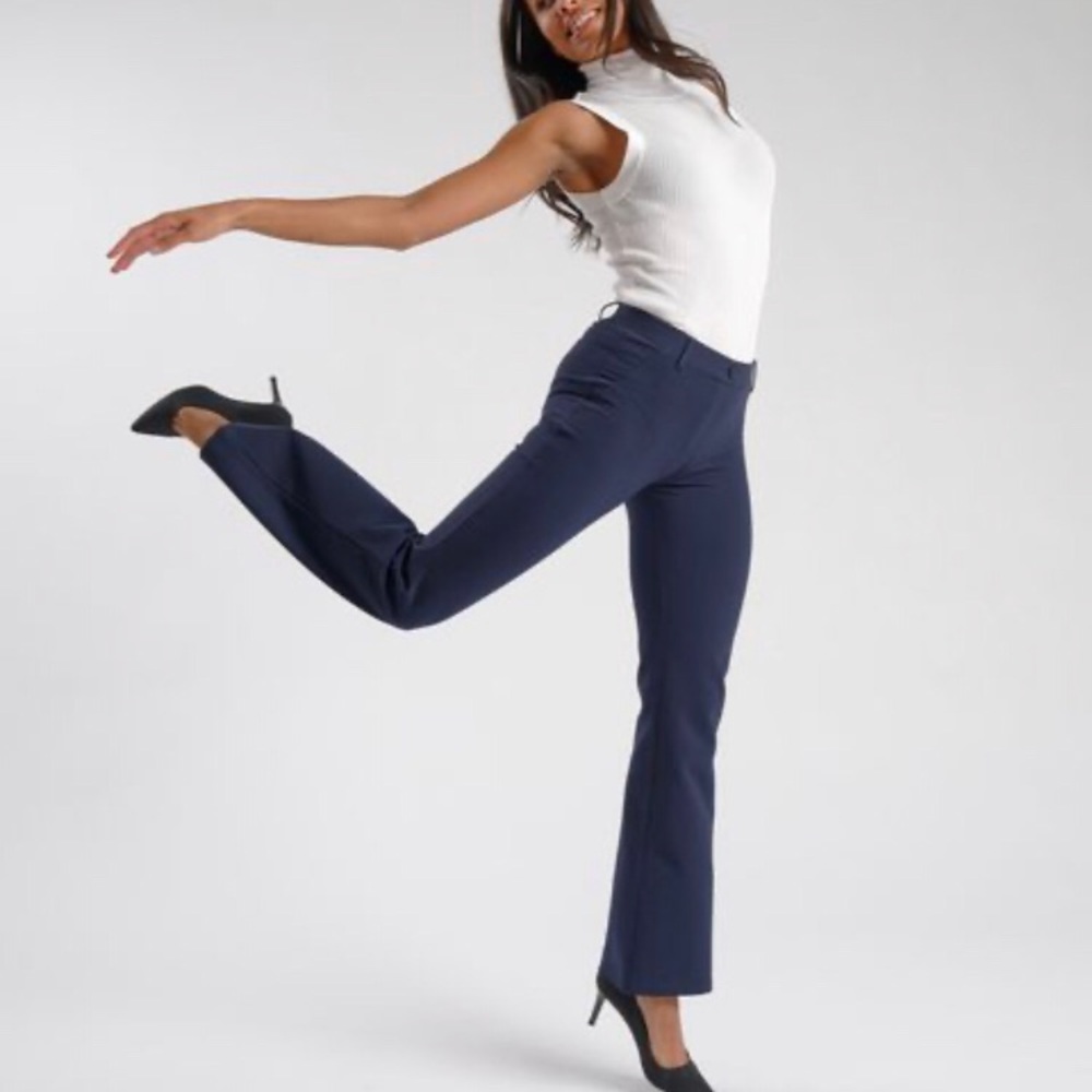Betabrand Boot-Cut Navy Dress Yoga Pants